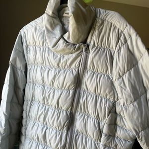 Athleta light gray puffer jacket